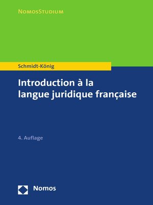 cover image of Introduction à la langue juridique française